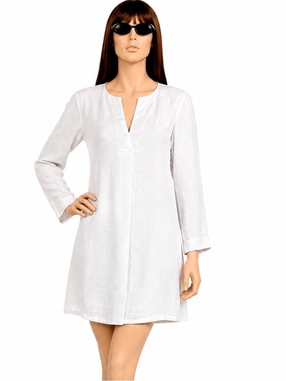 Neiman Marcus White Linen Dress – 100% Woven Linen | Size S, NWT